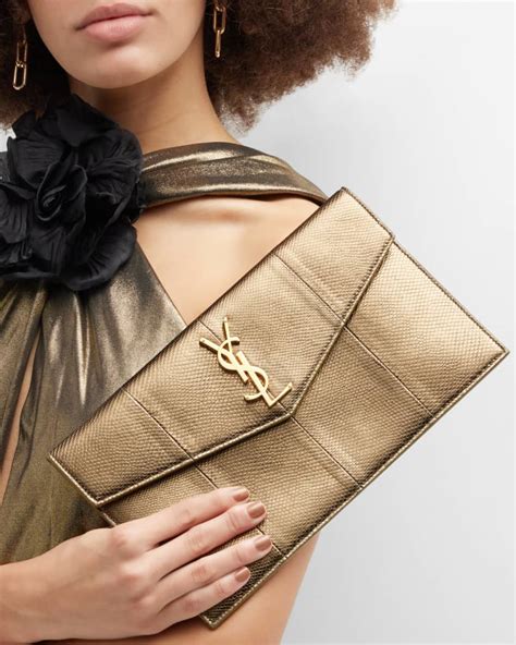 evening ysl gold clutch|ysl uptown clutch sale.